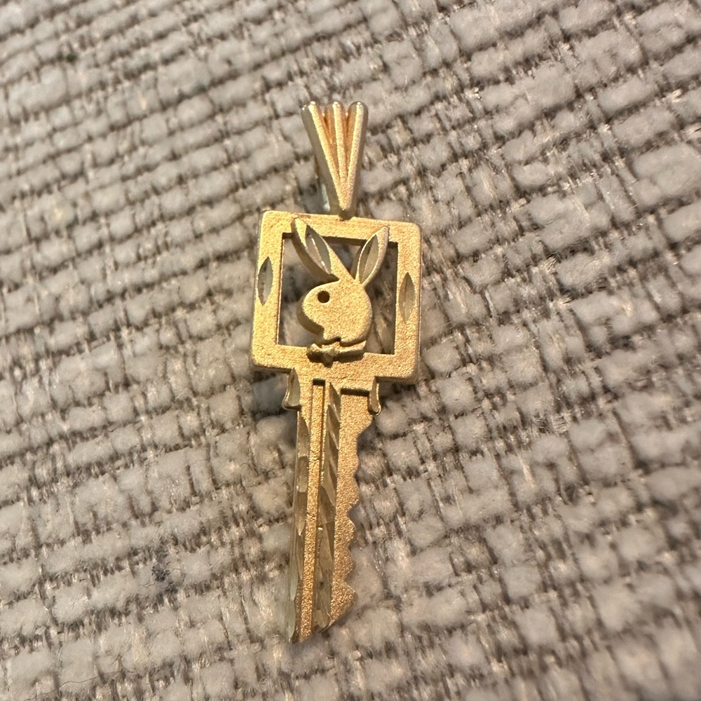Vintage Playboy Mansion Key 14k Yellow Gold Pendant